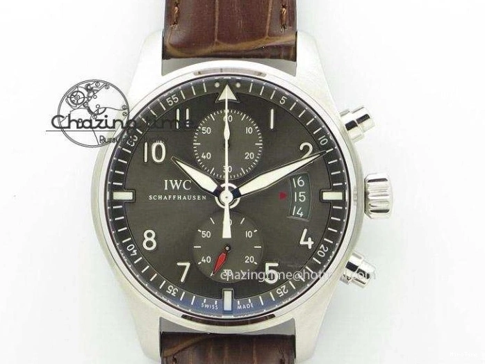MIROTIME 0224 SportInspired Portofino IW458101 RG MK 1:1 Best Edition Gray Dial On Brown Leather Strap MIYOTA 7165